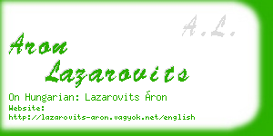 aron lazarovits business card