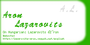 aron lazarovits business card